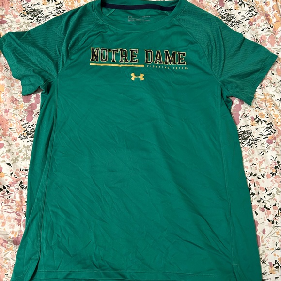 Under Armour Green Notre Dame Short Sleeve Tee - Picture 1 of 3